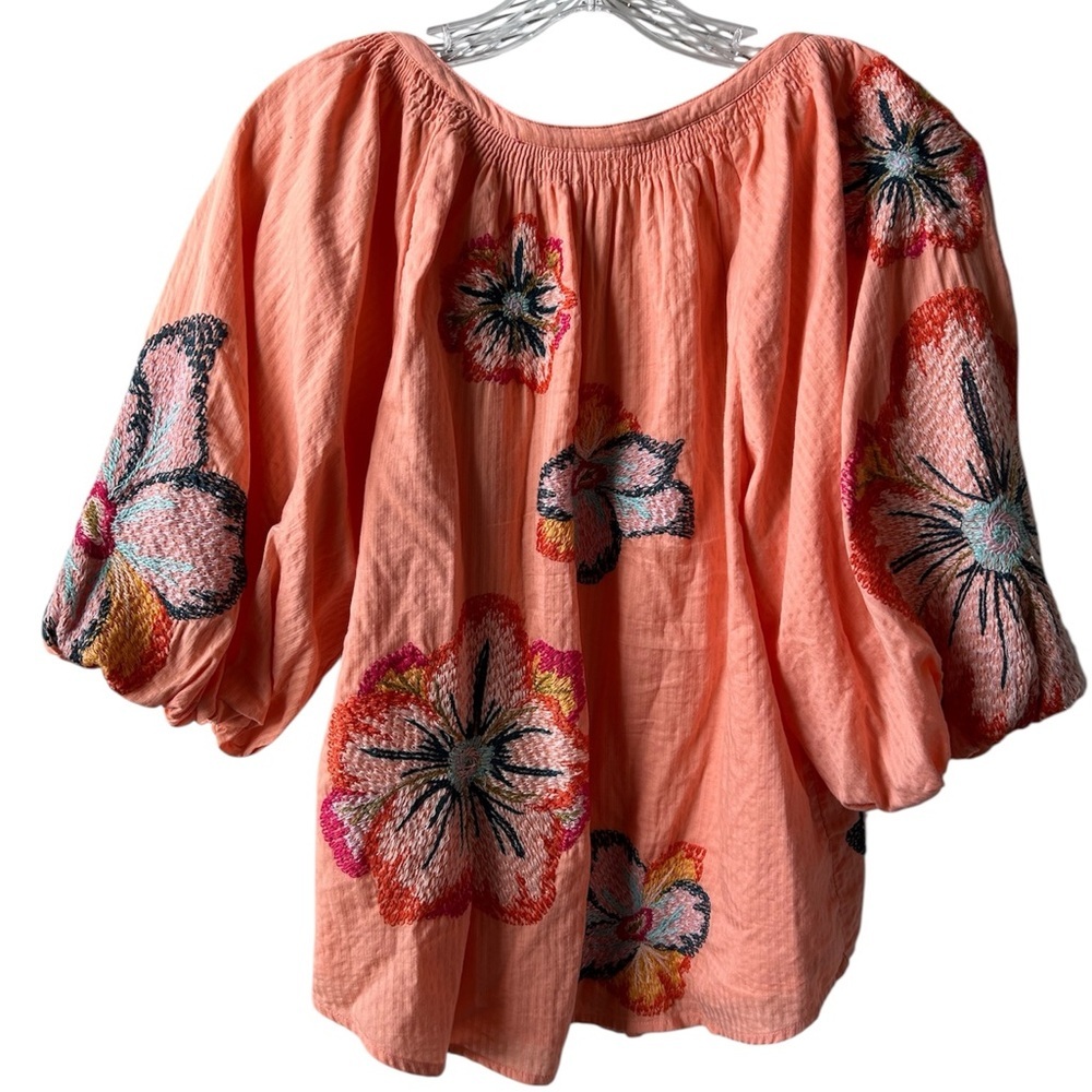 Maeve by Anthropologie Peach Floral Blouse - Picture 3 of 10